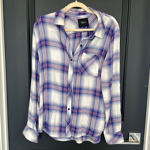 Rails - Hunter Plaid Classic Button Down Front Flannel Top - Picture 2 of 4